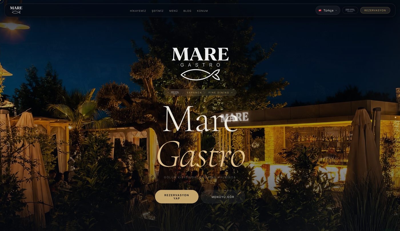 Mare Gastro web sitesi